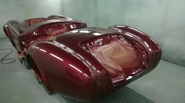 Sports car body in primer