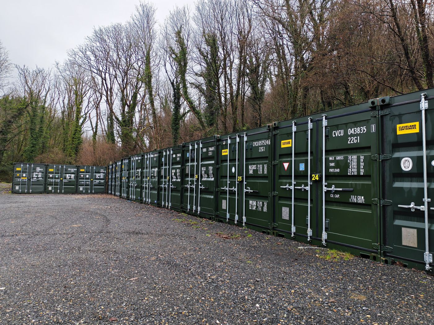 Rows of S.C.W. Storage containers